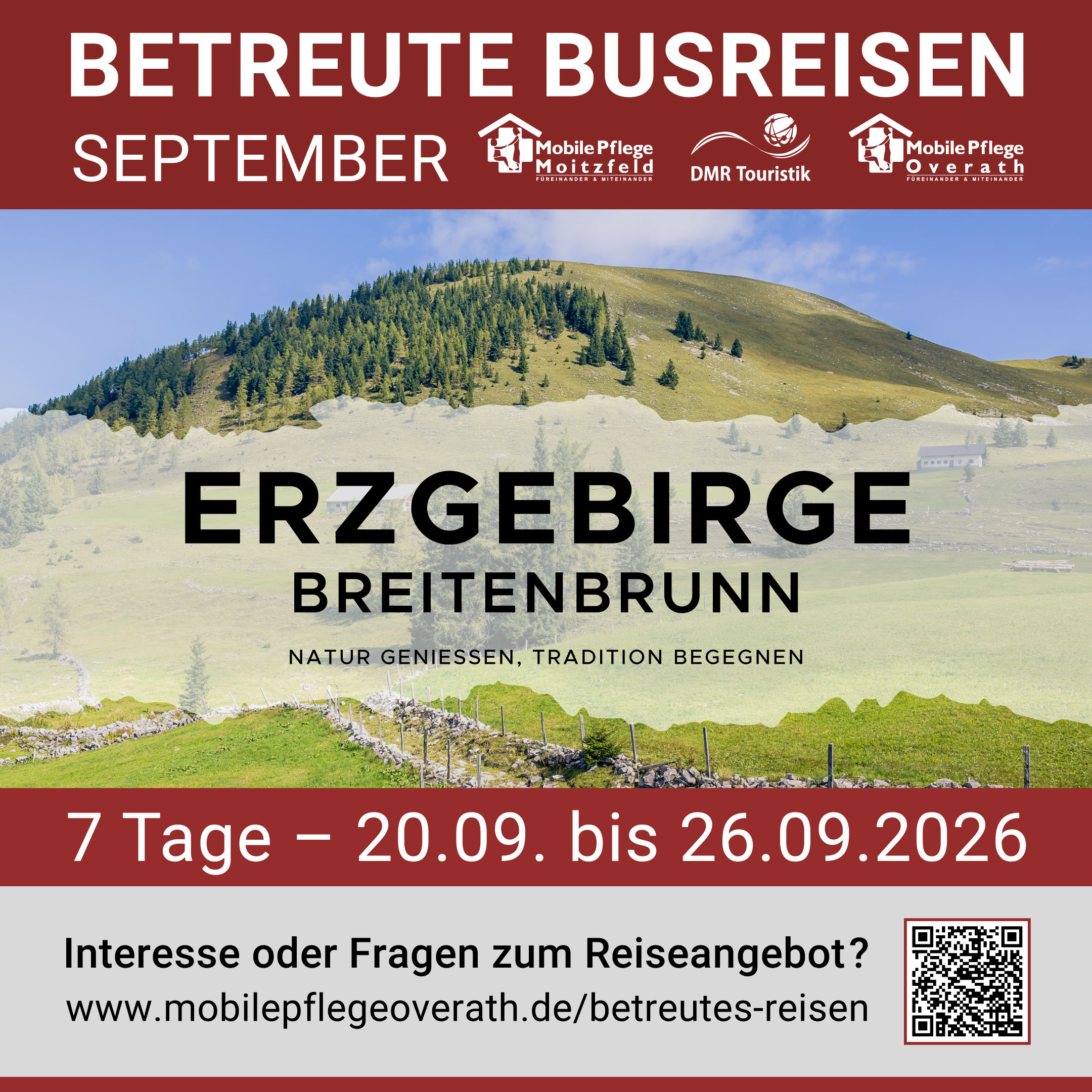 Betreute Busreisen – Angebot 2: Erzgebirge 20.09. - 26.09.2026